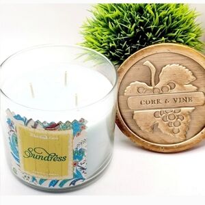 Bath and Body Works cork and vine sundress scent retired 3 wick candle NEW